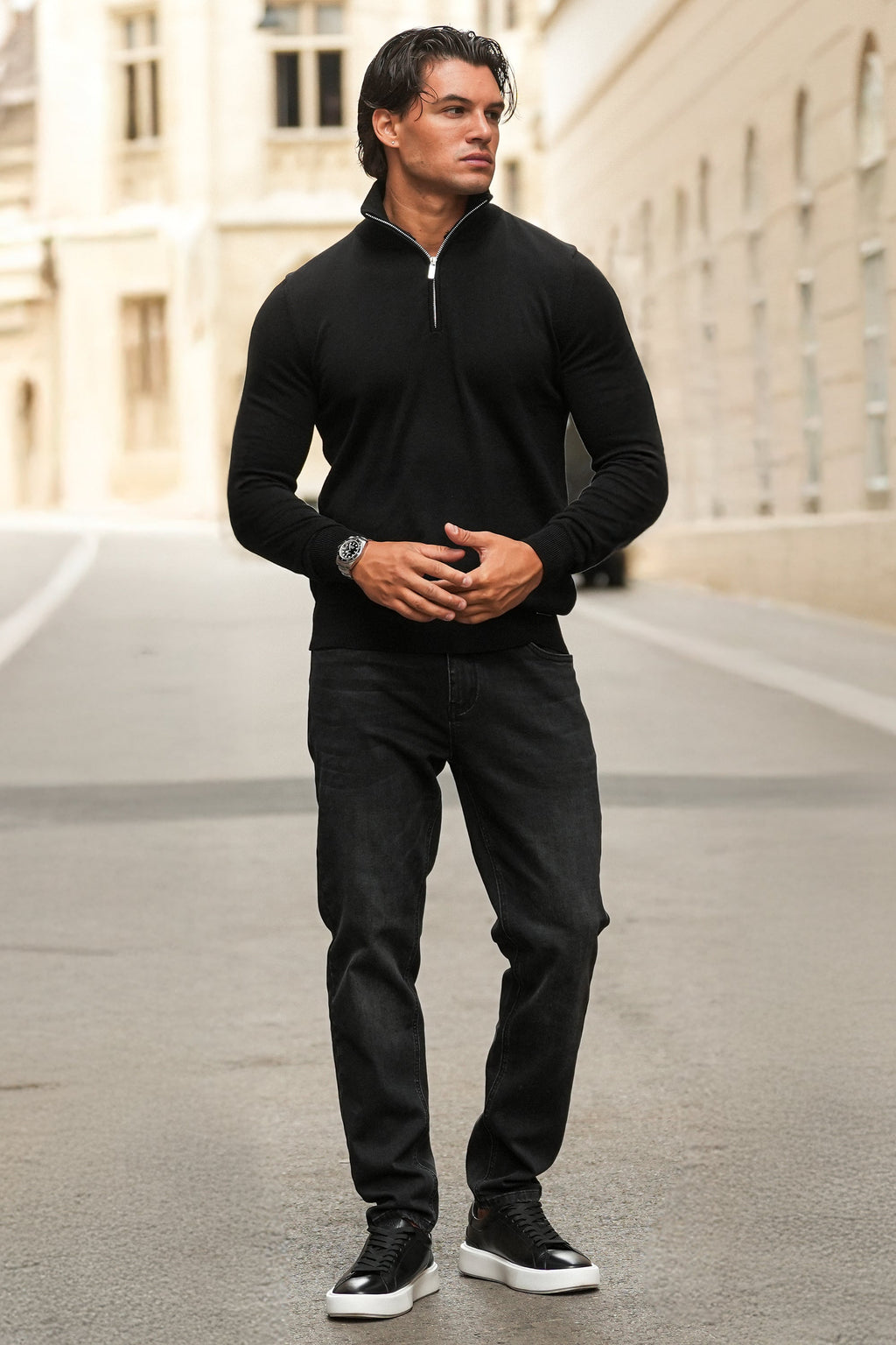 THE BELMONT QUARTER ZIP SWEATER