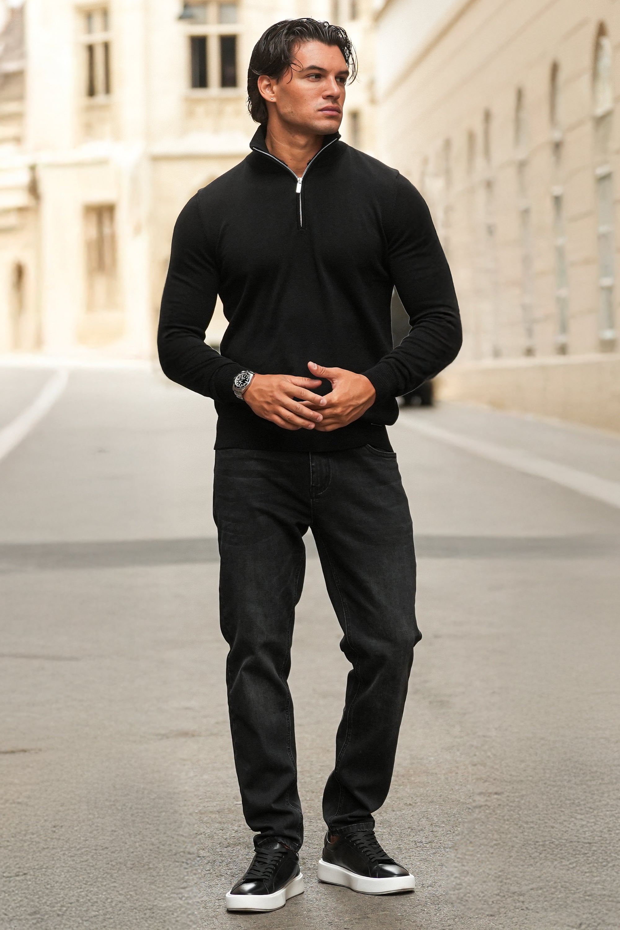 THE BELMONT QUARTER ZIP SWEATER
